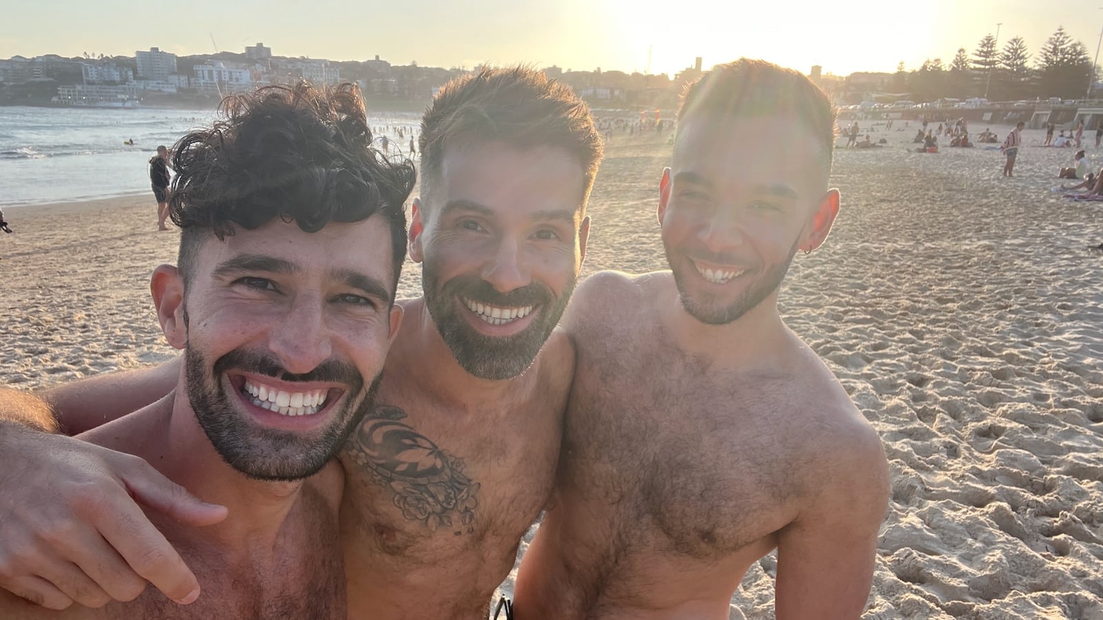Beach selfie with friends in Sydney.