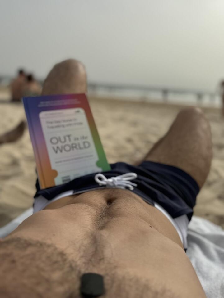 Nomadic Boys gay book on the Praia 19 gay beach of Lisbon.