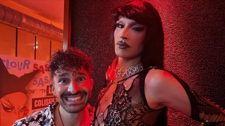 Stefan with drag queen at the Trumps gay club in Lisbon