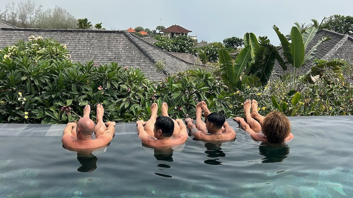 Infinity pool at gay Naked Paradise Experience Bali with Everything To Sea gay tour company.