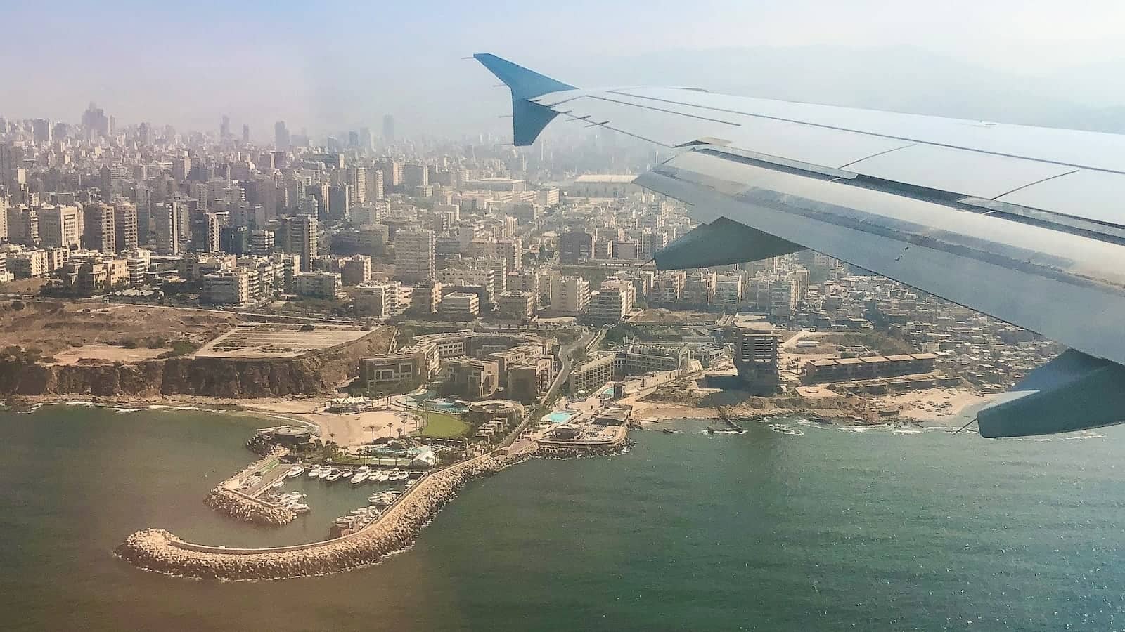 View of downtown Beirut from the plane.