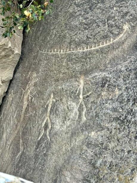 The Ancient Rock Art formations at Gobustan in Azerbaijan.