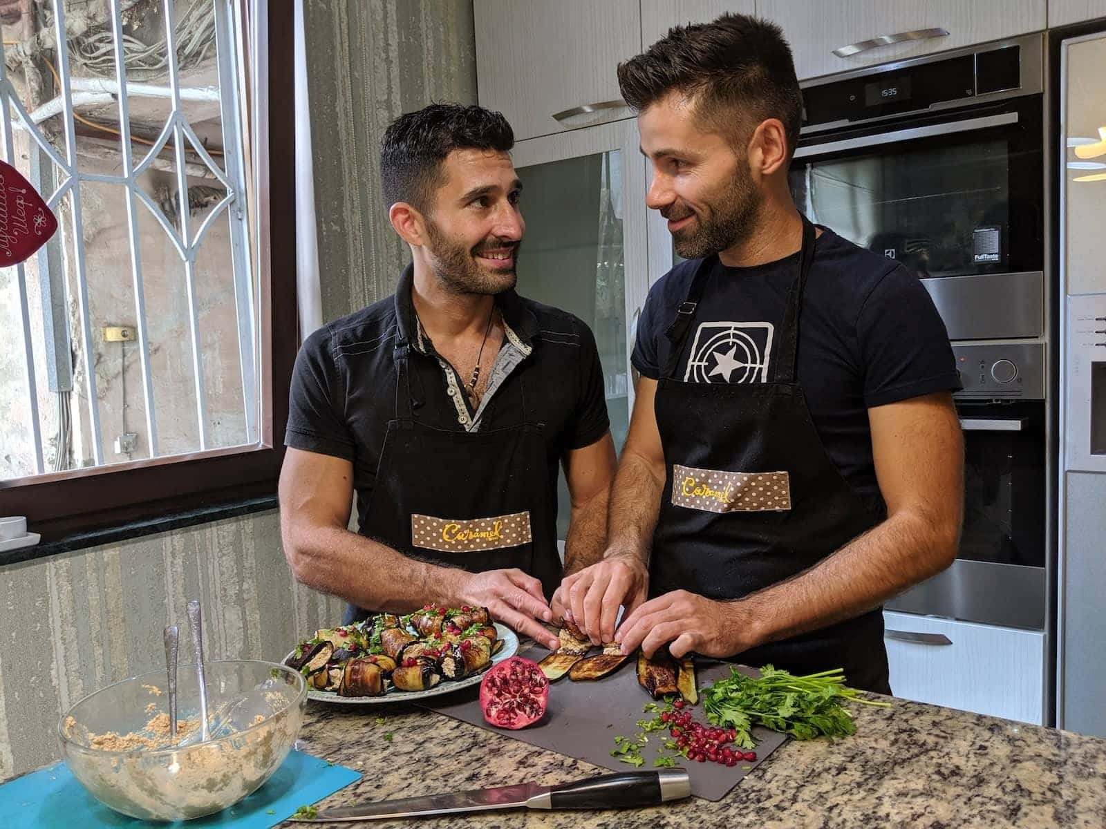 Gay couple at a Tbilisi cooking class in Georgia.