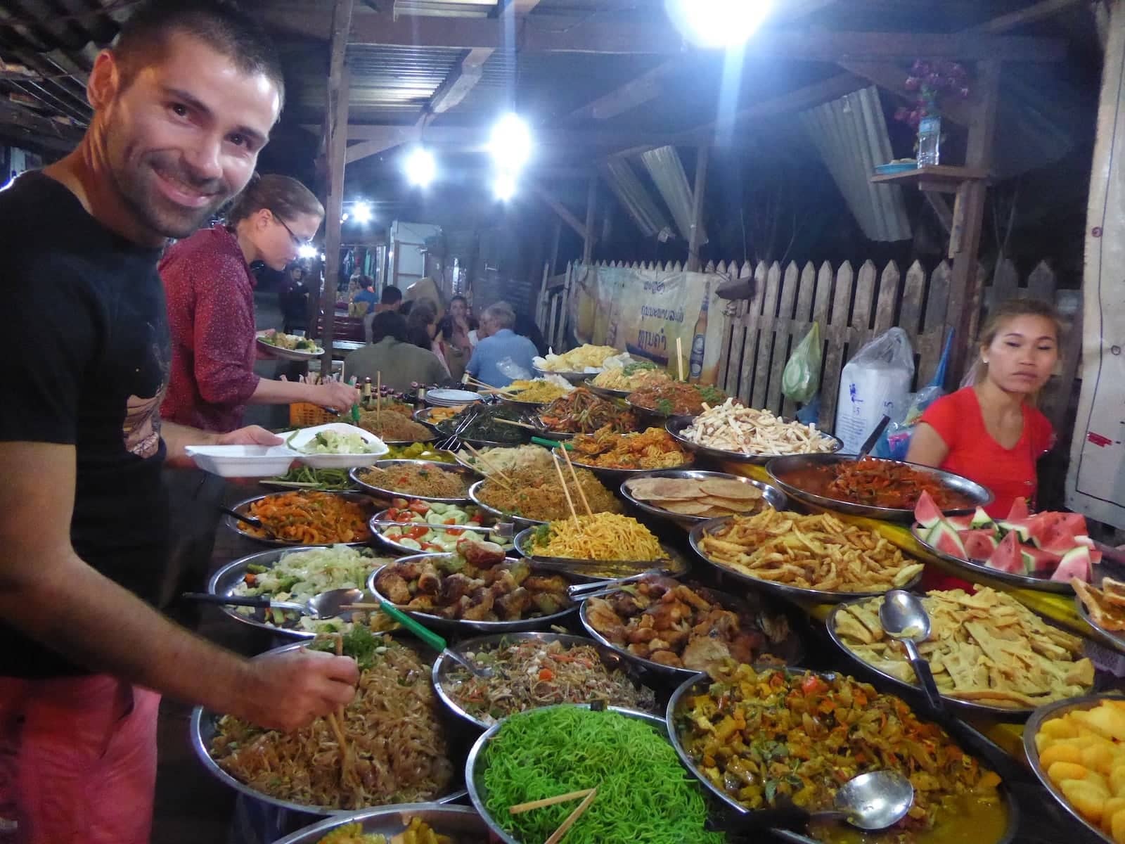 Nightmarket at the Luang Prabang old town in Laos.