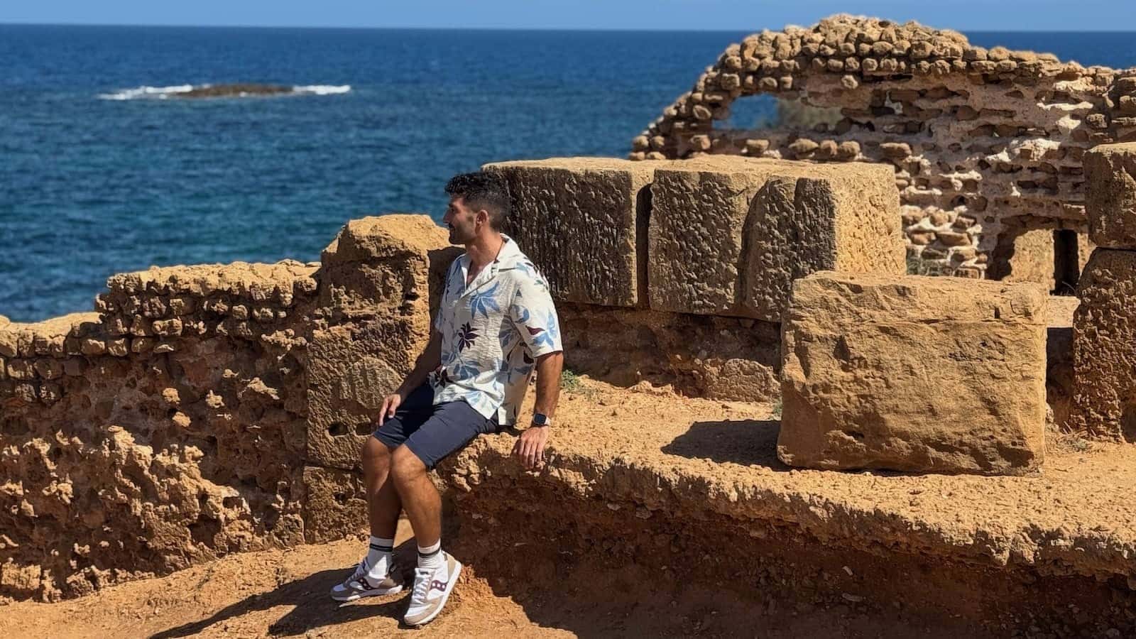 Stefan posing at the Roman ruins of Tipaza.