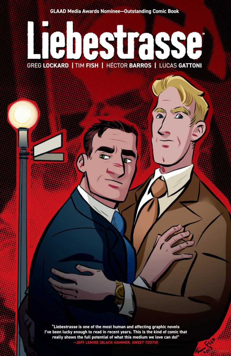 The colored front cover of gay web comic Liebestrasse.