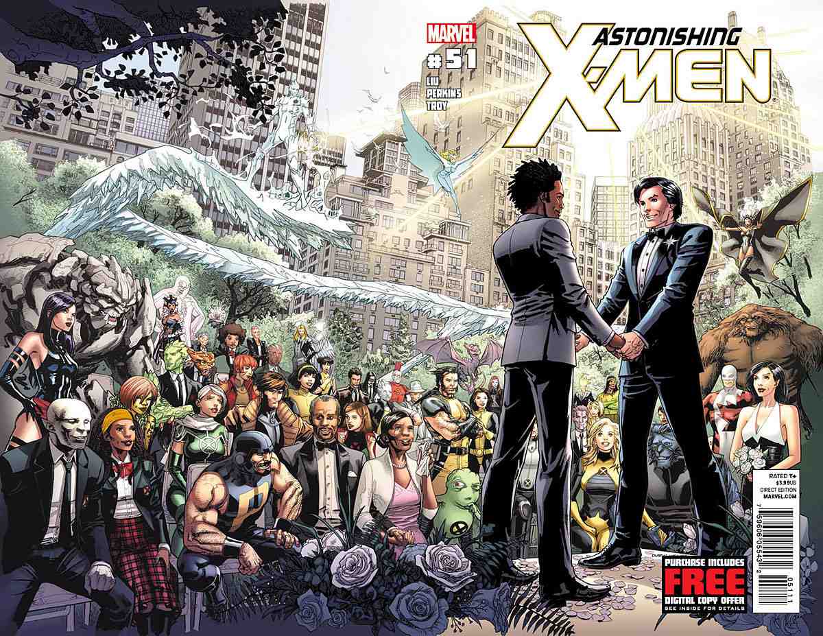 The cover of the X-Men comics edition featuring Northstar's wedding.