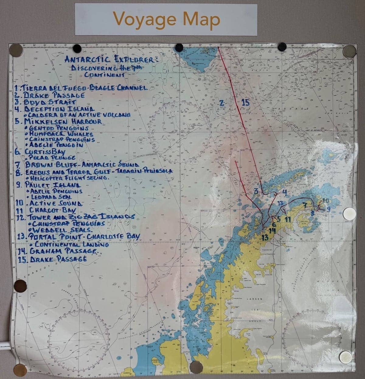 Our Antarctica gay cruise itinerary.