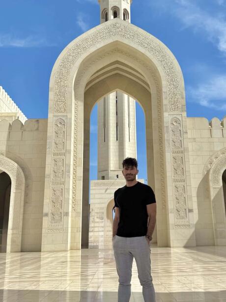 Stefan at the Sultan Qaboos Grand Mosque.