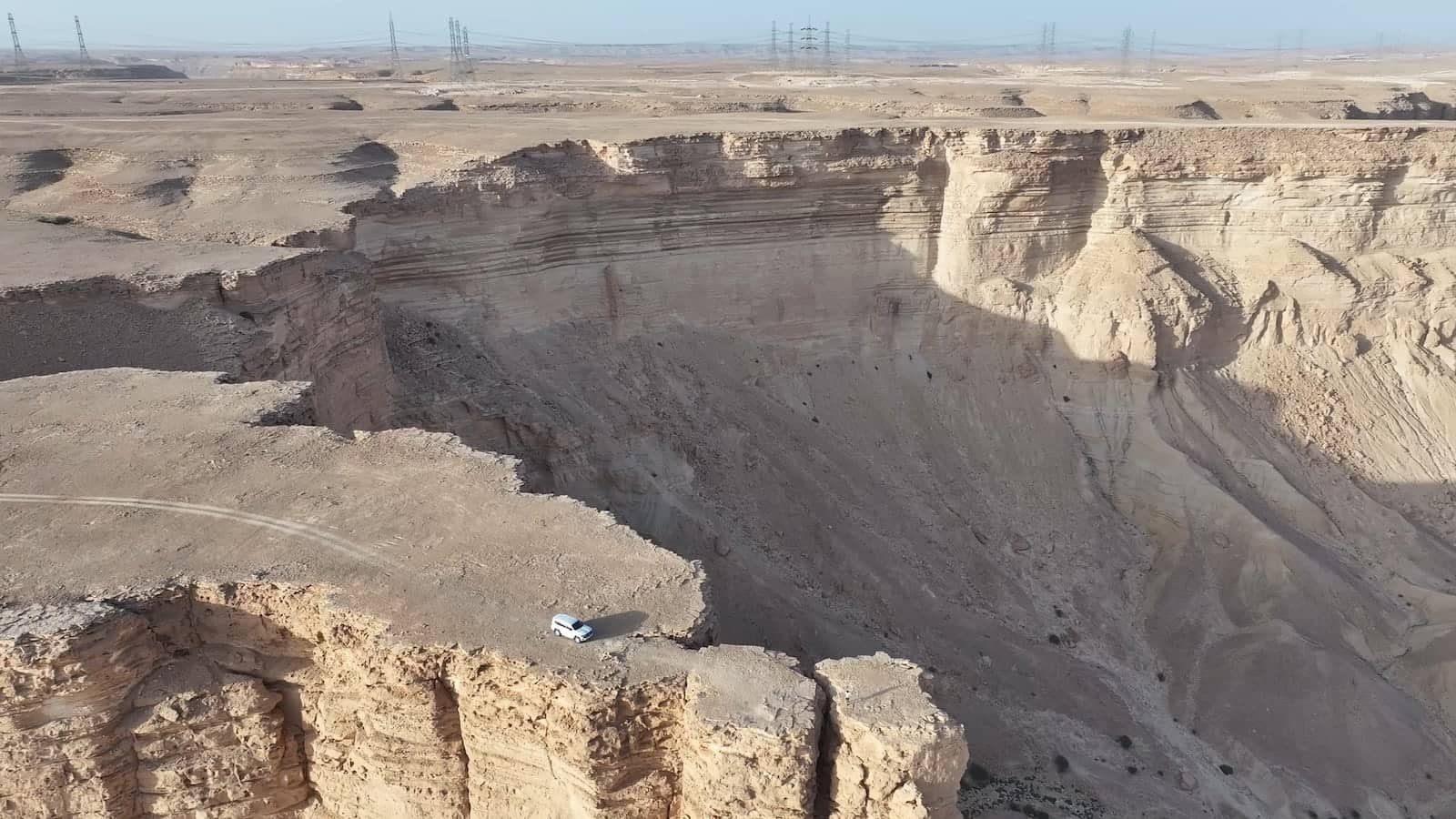 Edge of World drone view near Riyadh in Saudi Arabia.