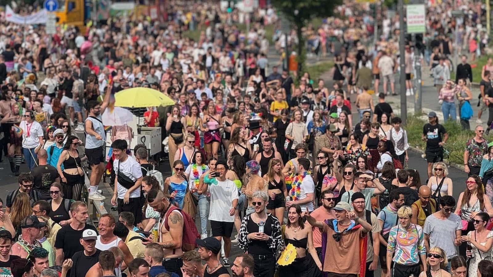 The crowds at Berlin Pride parade
