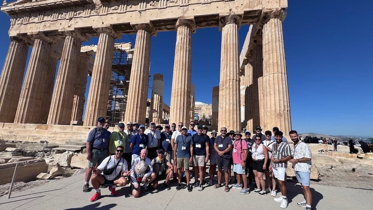 Acropolis gay group in Athens with Out Adventures gay tour company.