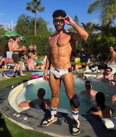 Stefan at gay pool party in Maspalomas Winter Pride.