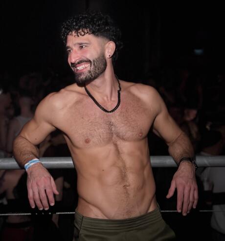 Stefan's outfit at the Homobloc gay festival in Manchester.