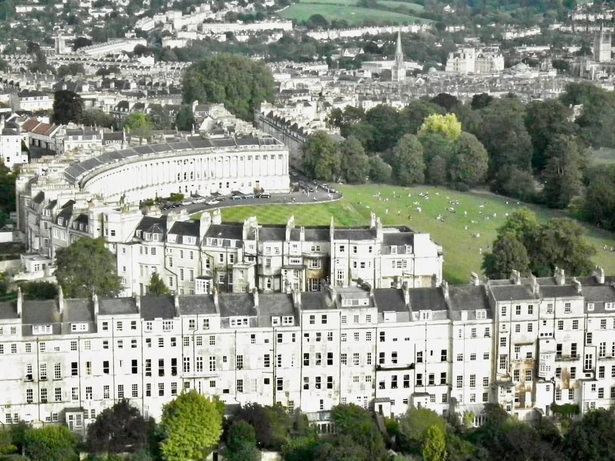 View of Bath from our hot air balloon ride.