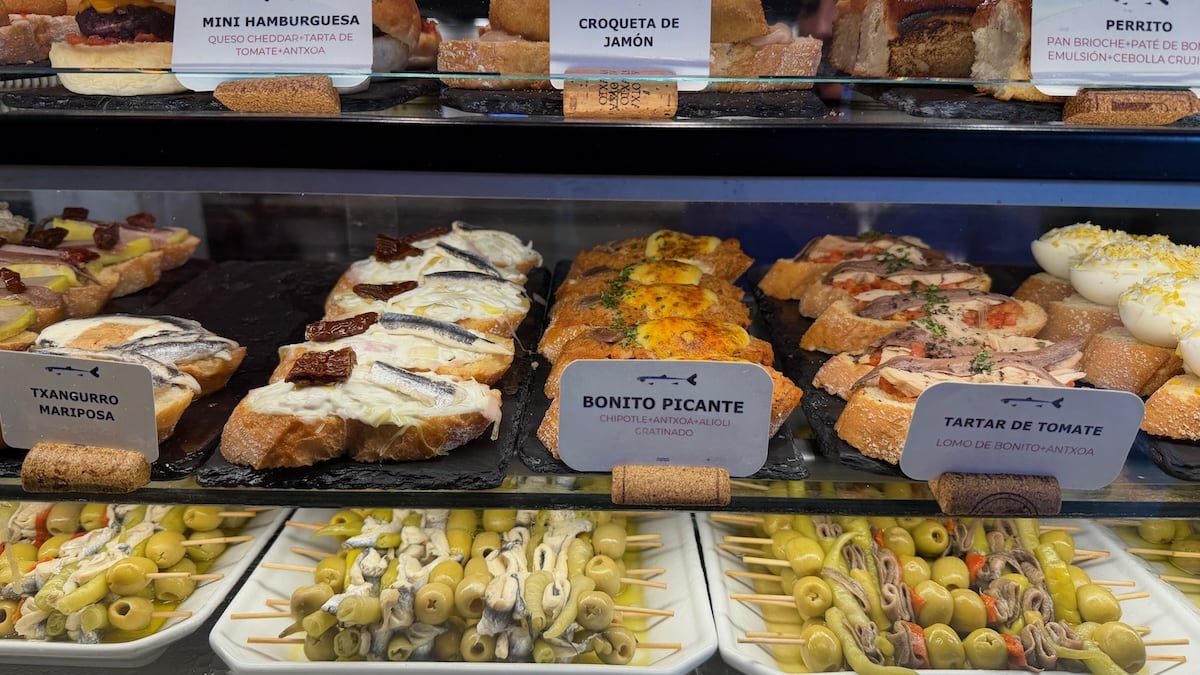 Pintxo bar food in Bilbao.
