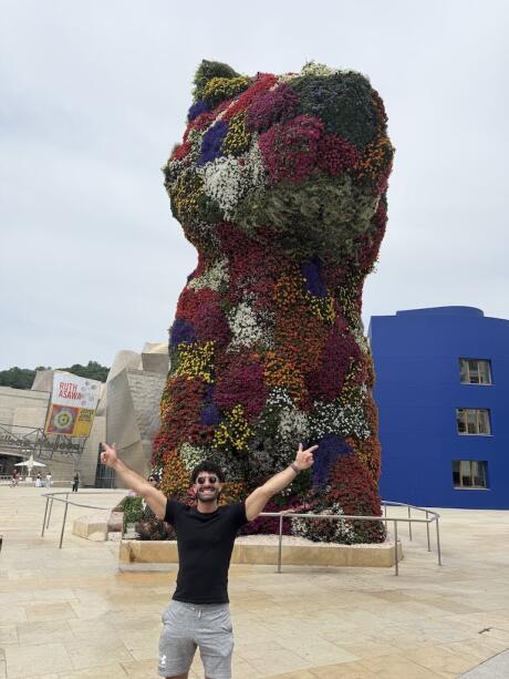 Puppy statue outside the Guggenheim Museum in Bilbao.
