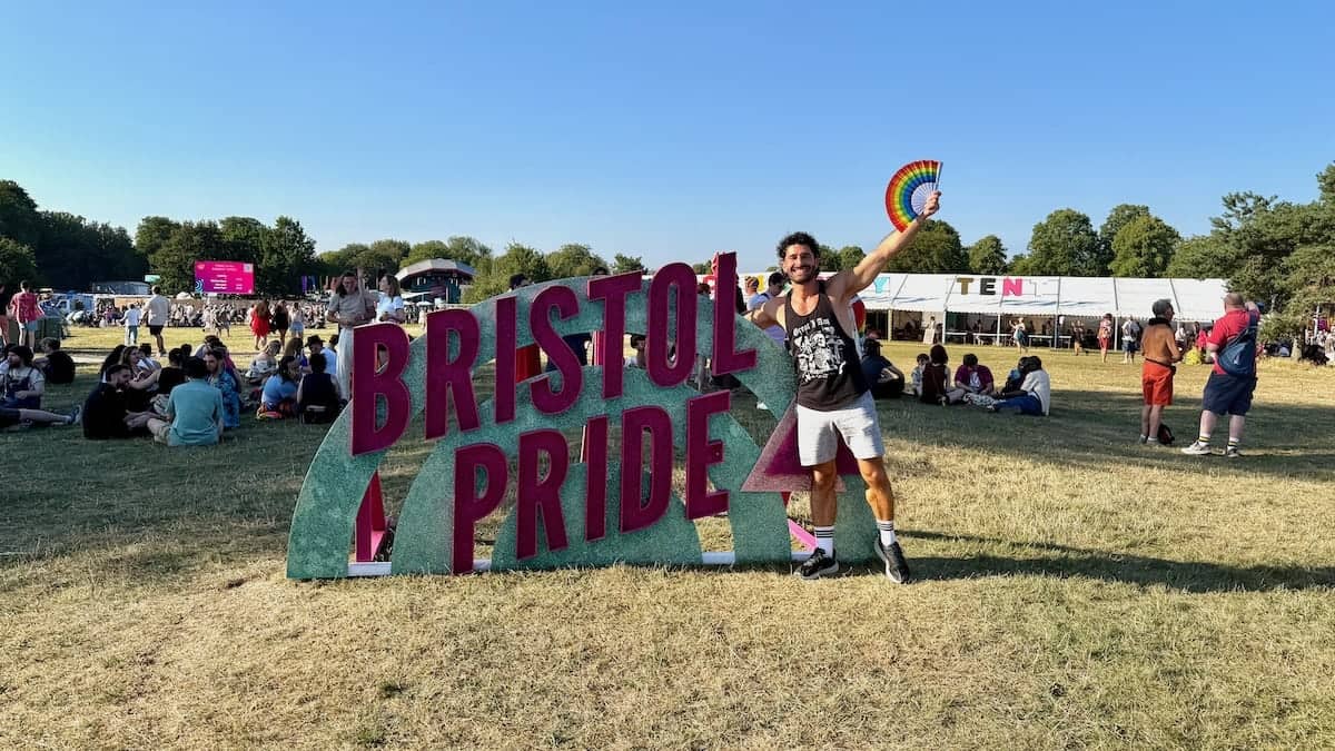 Bristol Pride Stefan with logo.