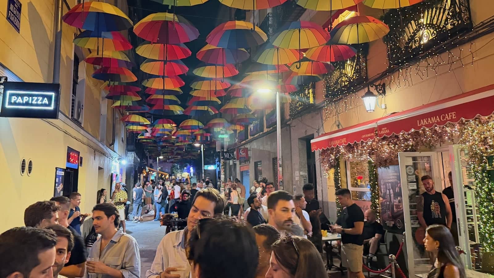 Chueca is the main gay area of Madrid.