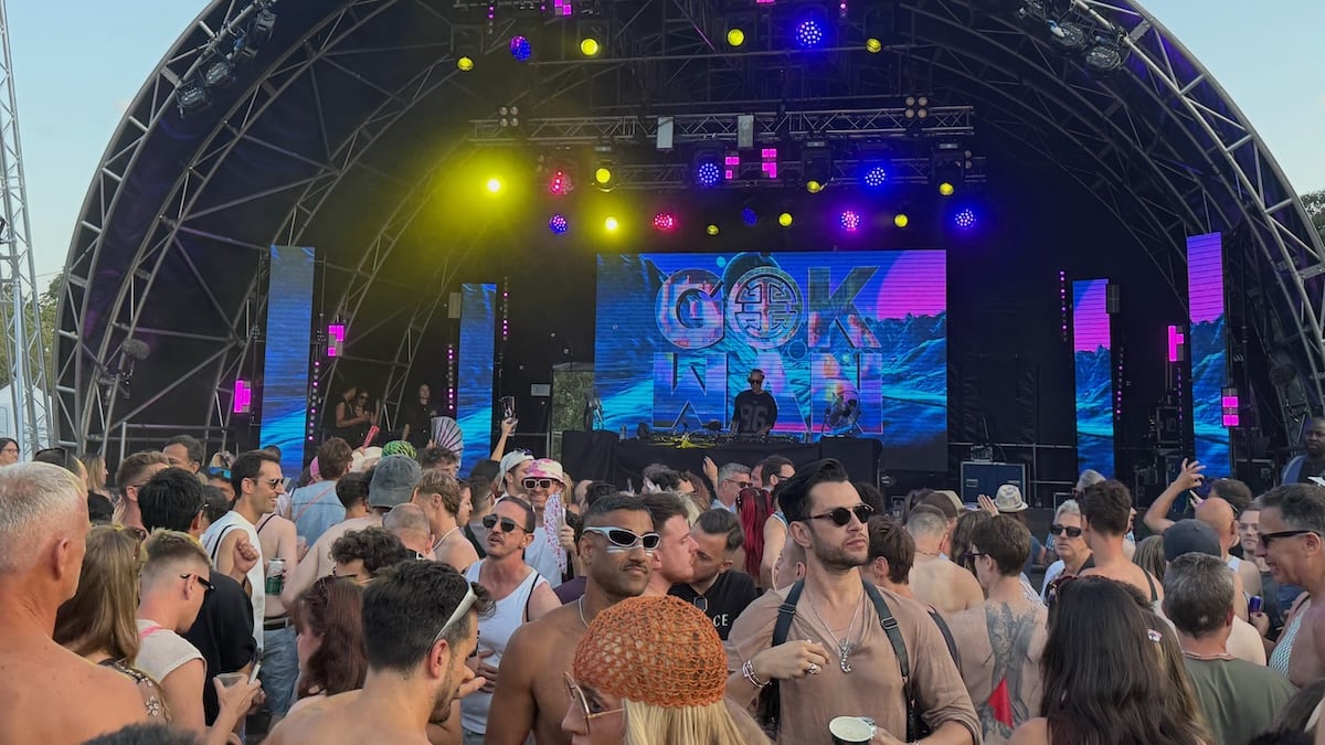 Gok Wan performing on stage at the As One In The Park gay festival in London.