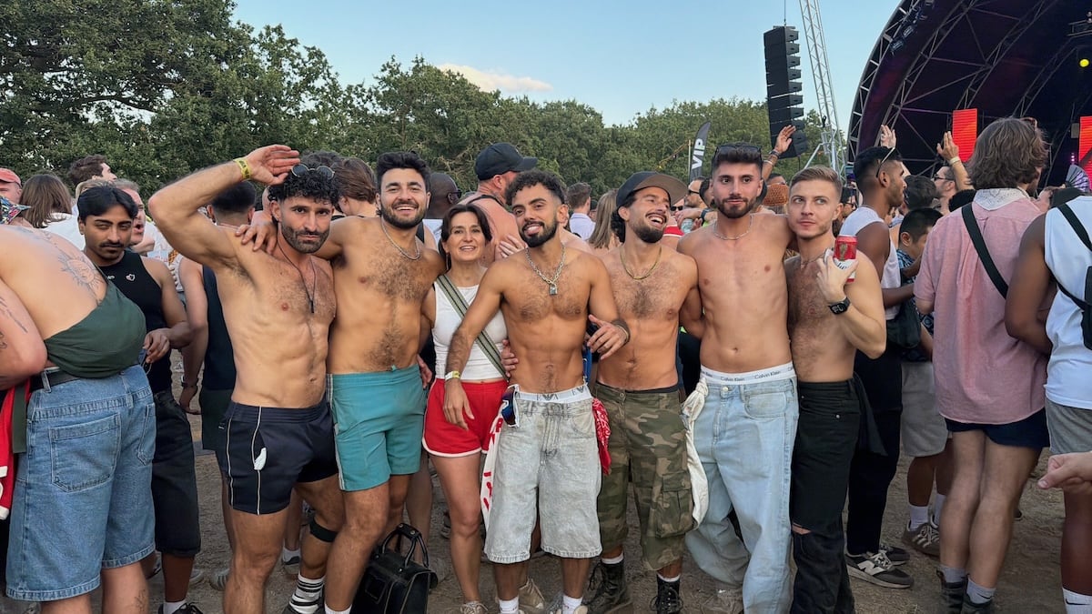Group of friends at As One In the Park gay festival London.
