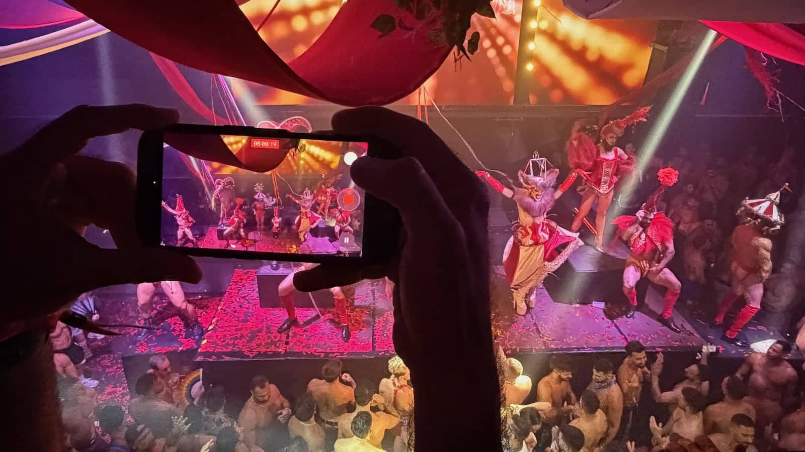 Live performers at the Matrix gay festival in Torremolinos.