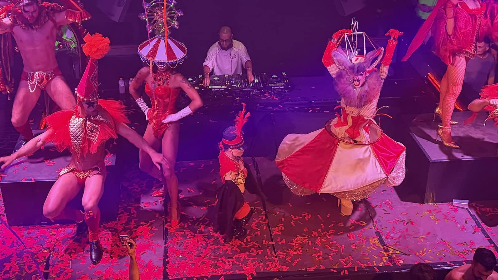 Performers at the Studio gay club at the Matrix Festival in Torremolinos.
