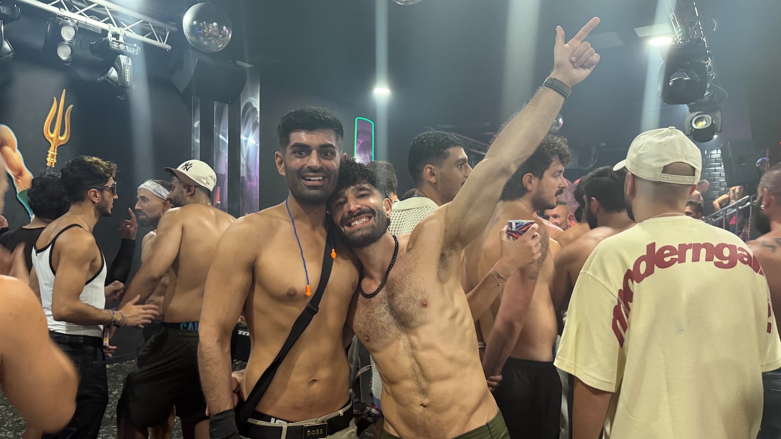 Stefan and Haris at the Aqua gay club in Torremolinos.