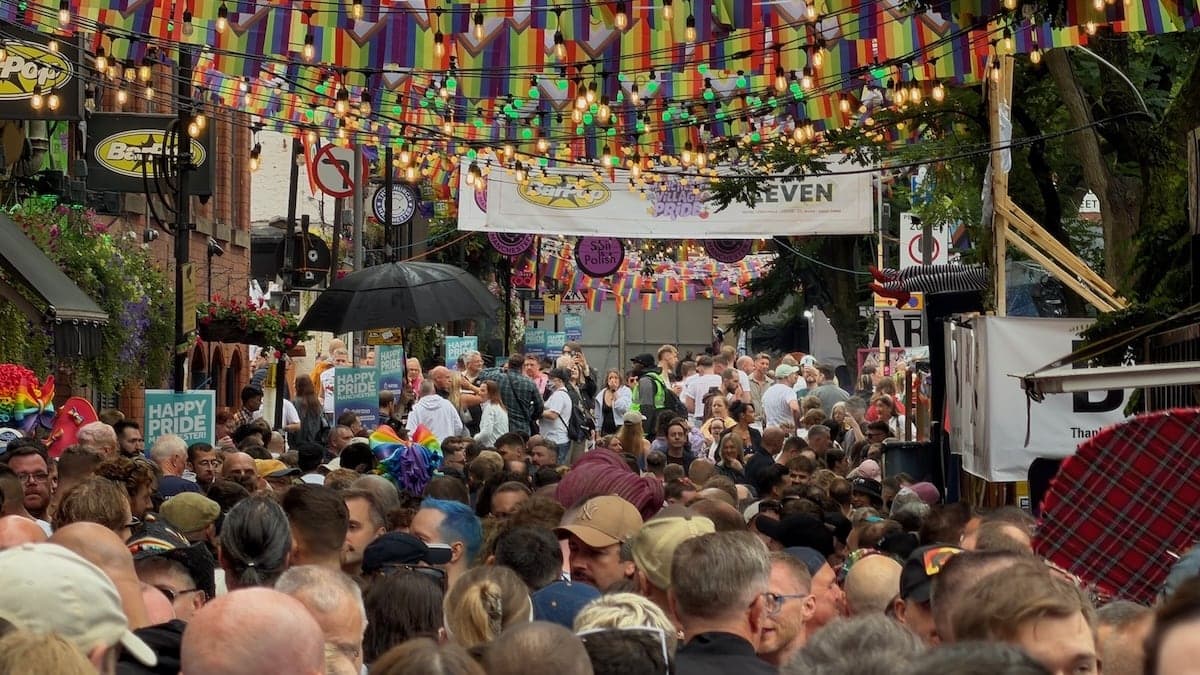The Manchester Gay Village during Pride. 