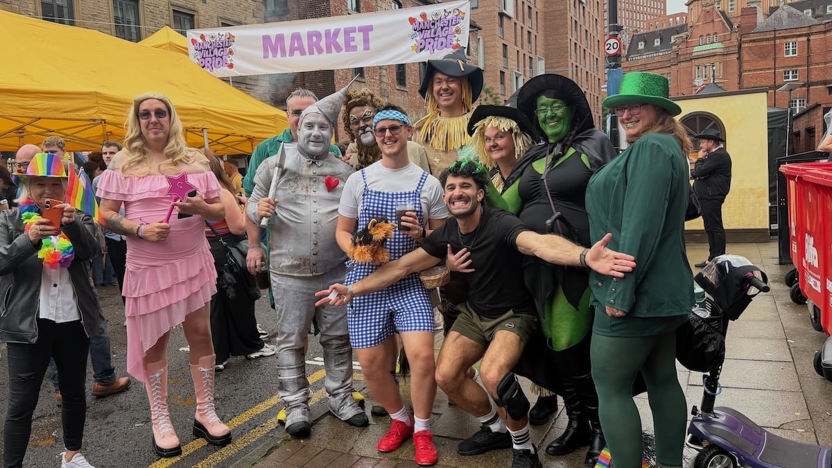 Manchester Village Pride Dorothy group with Stefan.
